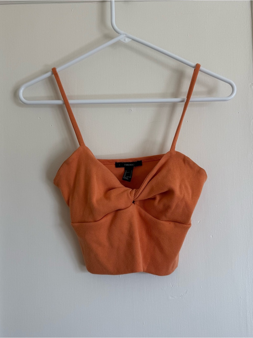 Forever 21 Orange Twist-Front Cropped Cami